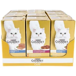 PURINA Gourmet Gold Katzennahrung 4 x 85 g, verschiedene Sorten, 12er Pack