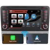 Autoradio Mit Bluetooth für Audi A3 8P S3 RS3 Sportback Radio Bildschirm Kompatibilität mit Original-Lenkradsteuerungen Android Auto Wireless Carplay Autoradio Carplay Navi DSP FM RDS Doppel din Radio