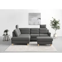 sit&more Ecksofa SIT & MORE "Farö L-Form", grau, B:251cm H:90cm T:187cm, Sofas, Ecksofa, inklusive Federkern, wahlweise mit Bettfunktion und Bettkasten