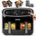 Duronic AF34 BK Heißluftfriteuse, XXL Heißluftfritteuse mit 2 Kammern für Pommes, Friteuse HLF 10L Volumen Airfryer, Air Fryer für Rezepte ohne Öl