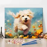 TISHIRON Malen nach Zahlen für Erwachsene Anfänger, Hund Malen nach Zahlen, Malen-nach-Zahlen, Malen nach Zahlen Junior DIY Malen nach Zahlen für Erwachsene auf Leinwand Heimdekoration, 40x50cm