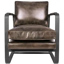 LC Home Sessel Kansas Leder schwarz 2er Set