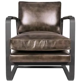 LC Home Sessel Kansas Leder schwarz 2er Set