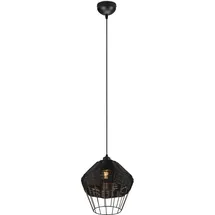 Trio Borka 1-flg. 30 cm rund Schwarz/Rattan