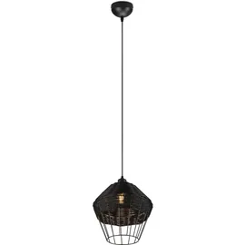 Trio Borka 1-flg. 30 cm rund Schwarz/Rattan