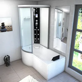AcquaVapore Kombination Badewanne Dusche K55-R01 Duschtempel 100x170 cm