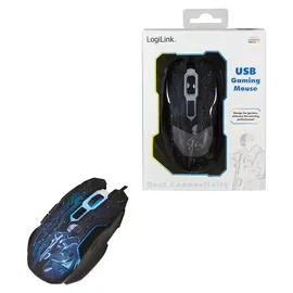 Logilink USB beleuchtete Gaming Maus schwarz (ID0137)