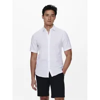 ONLY & SONS »ONSCAIDEN SS LINEN SHIRT NOOS«, Gr. M N-Gr, white,