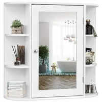 Goplus Spiegelschrank MDF 65 x 63 cm,Weiß - 2