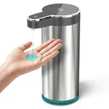 Joolivo Seifenspender Automatisch aus Edelstahl, Wandbefestigung Automatischer Seifenspender mit Infrarot Sensor, 350mL, LCD-Display, USB-C aufladbar, IPX5 wasserdicht für Dusche Küche Bad