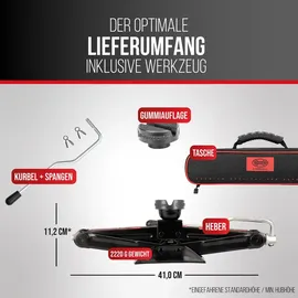 Heyner Wagenheber Stahl/Gummi 112–395 mm schwarz 1,5t