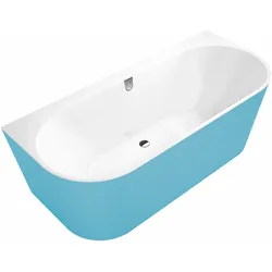 Villeroy & Boch Badewanne „Oberon 2.0“ Colour on Demand vorwand rechteck 180 × 80 cm, Mittelablauf in Weiß Alpin / Colour On Demand