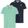 KangaROOS Poloshirt KANGAROOS "Kangaroos 2er Pack Poloshirts", Jungen, Gr. 140/146, grün (marine, grün), Piqué, Obermaterial: 95% Baumwolle, 5% Elasthan, bestickt, Basic, Rippbündchen, Shirts, Kurzarm, Basic Passform, mit Logostickerei, mit Seitenschlitzen