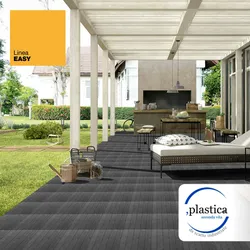 ArtPlast - Kunststofffliese für Terrasse oder Garten 39x39x2,5 cm, Fläche 0,15 m2, Kollektion EASY - Grau