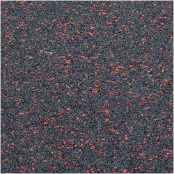 TRENDY SPORT Bodenmatte Rubber Interlocking Flooring Segura 1000 schwarz/rot 1,5 cm