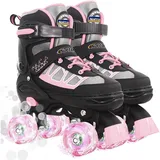 Kinder Rollschuhe für Mädchen, Rosa Verstellbare Rollschuhe für Größere Kinde...