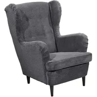 Z2 Ohrensessel OSKAR Textil 78 x 102 x 98 cm Dunkelgrau