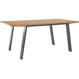 OTTO products Esstisch »Flemming«, Massivholz Eiche, 175 cm oder 225 cm, elegant gewölbte Tischplatte, beige