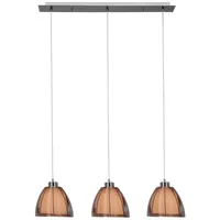 Brilliant Pendelleuchte 3flg bronze/chrom 3x A60, E27, 60W, g.f.