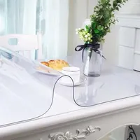 Tischfolie Transparent 1/1.5/2/3mm Tischdecke Durchsichtig PVC Schreibtischunterlage Kunststoff-Desktop-Schutz Tischmatte Breite 30–160cm (Color : Thick 1mm/0.04")