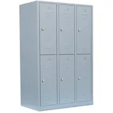 Lüllmann Spind Stahl 118,5 x 50,0 x 180,0 cm grau 6 Fächer abschließbar