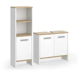 Vicco Karli 2-tlg. Weiß/Goldkraft Eiche