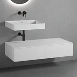 neoro n50 Möbelanlage B: 120 cm mit 2 Auszügen, Waschtisch ohne Hahnloch weiß matt, B: 120.5 BN0133WM+2#BN0411WM+BN0404WH