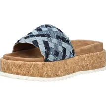 LAZAMANI Pantoletten Leder - Blau 36
