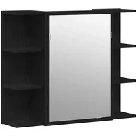 VidaXL Badezimmerspiegelschrank Schwarze Eiche 80 x 20,5 x 64