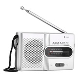 Tragbares Radio AM/FM, Klein Radio, Mini Radio Batteriebetrieben, Radio Mit Integriertem Lautsprecher Kopfhöreranschluss, Radiospieler für Wandern Camping Outdoor Aktivitäten