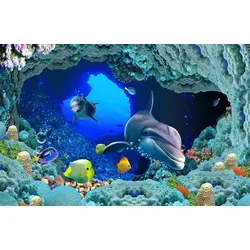 Fototapete PAPERMOON "Unterwasserwelt", bunt, B:4,50m L:2,80m, Vlies, Tapeten