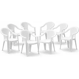 Mojawo Ischia Gartenstuhl 56 x 56 x 83 cm weiß 8 St.