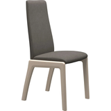 Polsterstuhl STRESSLESS "Laurel", grau (mole dinamica, eiche gekalkt), B:57cm H:105cm T:60cm, Microfaser DINAMICA (88% Polyester, 12% Polyurethan), Stühle, Polsterstuhl, High Back, Größe M, mit abgerundeten Beinen in Eiche gekalkt