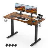 Mondeer Schreibtisch Höhenverstellbar 120x60 cm Vintage Braun