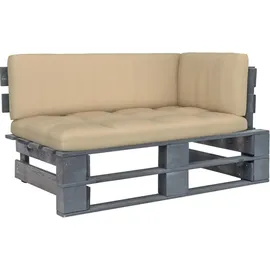 vidaXL Gartenlounge Paletten Ecksofa grau