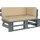 vidaXL Gartenlounge Paletten Ecksofa grau