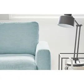 KAWOLA Ecksofa Cara Cord Recamiere links hellblau