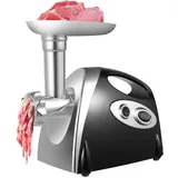 MINRS Fleischwolf Fleischwolf Elektrisch, Multifunktion Elektrischer Fleischwolf 800W, 1 Wurstaufsatz 3 Schneidplättchen 1 Klinge 1 Lebensmittelstößel, für Küchen Restaurants Hotels Schwarz