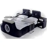 Xlmoebel Schlafzimmer-Set Blaues Luxus Doppelbett mit modernem Design und Nachttischen, (3-tlg., Bett + 2x Nachttische), Hergestellt in Europa blau