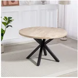 Duo Collection Esstisch Damira Tisch rund, Massives Metallgestell, Belastbarkeit bis 100 kg beige