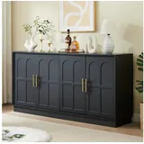 Odikalo Sideboard TV-Schrank Wohnzimmerschrank Eckschrank Küchenschrank mit Stauraum (Extra großes Sideboard, geeignet für Wohnzimmer/Küche/Esszimmer/Flur, 169*40*80cm, Schwarz) schwarz