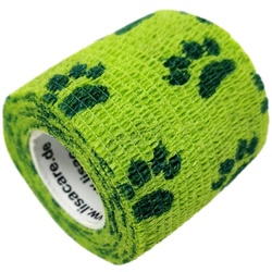 LisaCare Kohäsive Bandage 5cm - Pfote Grün Bandage(s) 4 St gruen Unisex