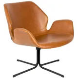ZUIVER DAHEIM Sessel Nikki Lederoptik Braun