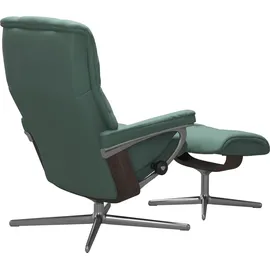 Stressless Stressless® »Mayfair« Set, Relaxsessel mit Hocker, mit Hocker, mit Cross Base, Größe S, M & L, Holzakzent Wenge grün