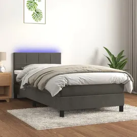 vidaXL Boxspringbett 100 x 200 cm Dunkelgrau