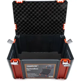 Primaster Systembox unbestückt grau-rot 44 x 31 x 25 cm