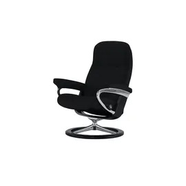 Stressless Relaxsessel Leder 78 x 97 x 70 cm Schwarz mit Hocker