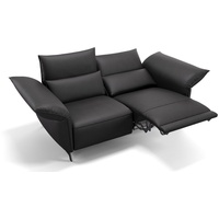 Sofanella 2-Sitzer Leder Cuneo, Relaxsofa, Designsofa, Designer Couch, Italienisches Sofa, 2er Sofa schwarz