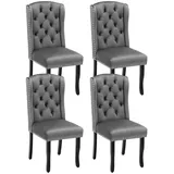 IDEASY Esszimmerstuhl 2/4/6 St Esszimmerstuhl, Luxus Stühle Esszimmer, Komfort Schaumstoff (4 St), Füße aus schwarzer Eiche, verchromter Türring, 120 kg Tragfähigkeit grau