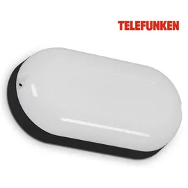 Telefunken Außenwandleuchte Kunststoff 20 cm 15 W inkl. LED-Lampe schwarz